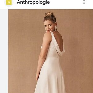 Anthropologie White Elegant Women's Dress